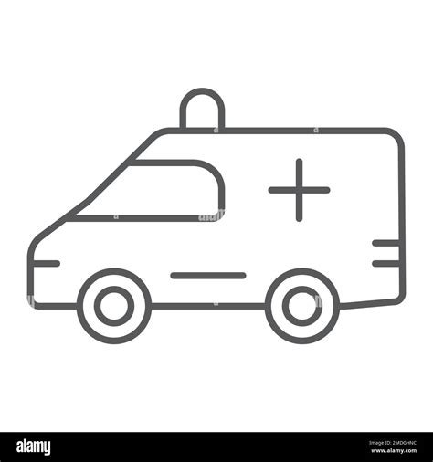 Ambulance Thin Line Icon Medical And Car Emergency Sign Vector