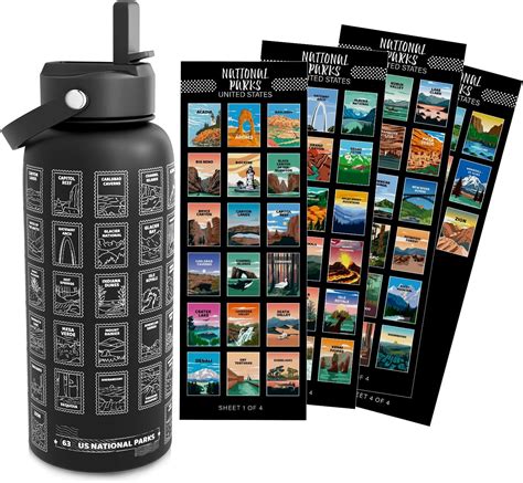 Amazon BUSHAD National Parks Water Bottle With Stickers USA