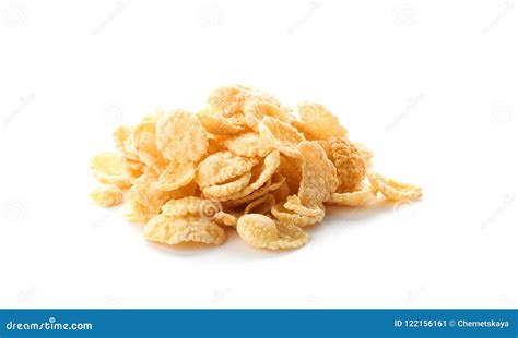 Corn Flakes On White Background Healthy Grains Stock Image Image Of Ingredient Product