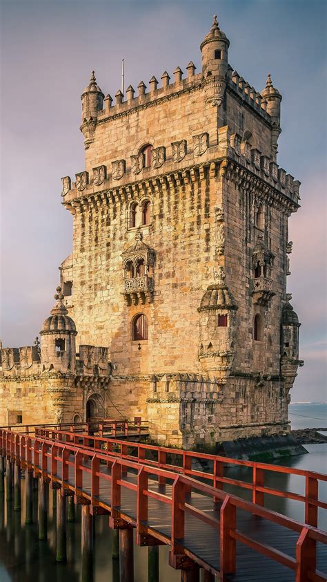 Belém Tower Torre De Belém At The Tagus River In Lisbon At Sunrise