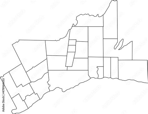 White Flat Blank Vector Administrative Map Of Greater Toronto Area