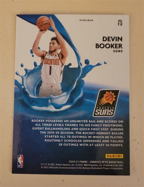 DEVIN BOOKER 2020 Panini Donruss Optic SPLASH Holo Silver Prizm SP 12