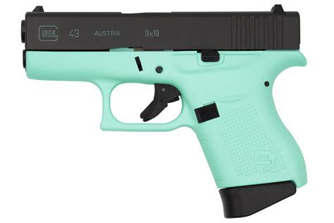 Shop Glock 43 9mm Aqua Blue Duracoat Single Stack Pistol For Sale