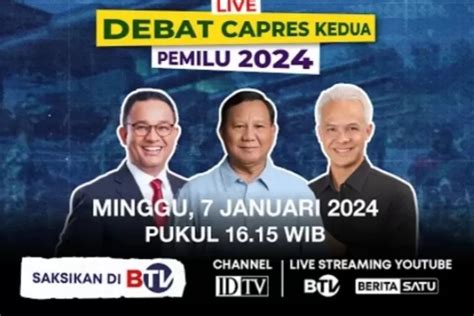 Jadwal SCTV Hari Ini Minggu 7 Januari 2024 Ada Debat Capres Dan