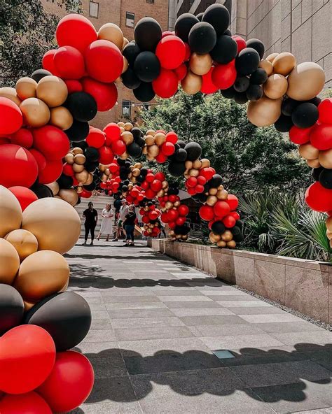 75 Globos Rojos Y Negros Globos Rojos Negros Y Dorados Globos Negros