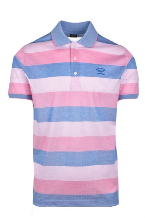 Paul Shark Paul And Shark Regular Fit Stripe Polo Shirt Pink Blue