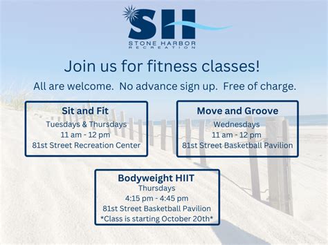 Fitness Classes - Stone Harbor Recreation