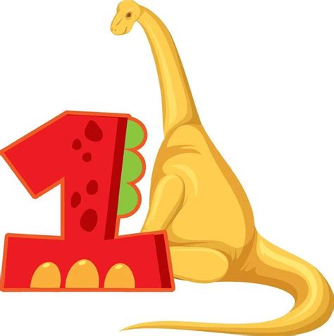 A Cartoon Dinosaur With The Number One On It S Back