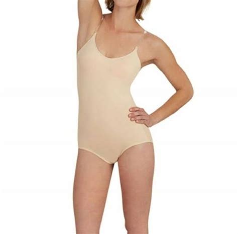 CAPEZIO Nude Camisole Ballet Leotard Clear Straps Dancewear Women S