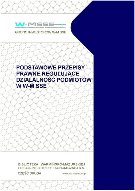 Podstawowe Przepisy Prawne Reguluj Ce Dzia Alno Podmiot W Pdf