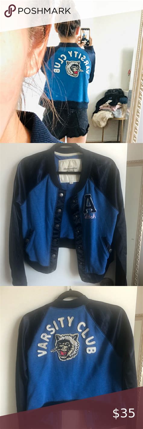 Abercrombie And Fitch Blue Varsity Jacket Varsity Jacket Abercrombie