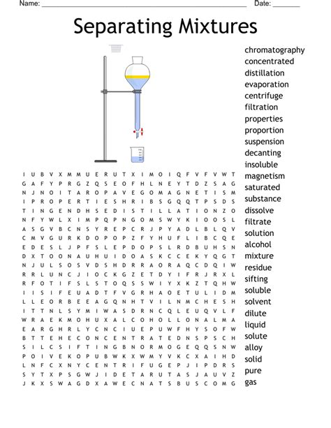 Separating Mixtures Word Search WordMint