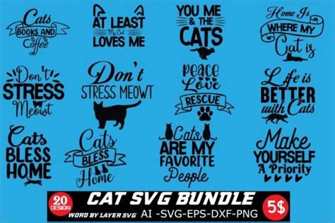 Cat Svg Bundle Bundle · Creative Fabrica