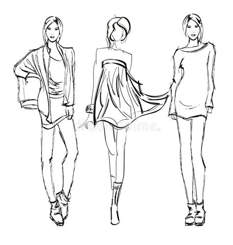 Sketch Fashion Girls Stock Vector Illustration Of Flirting 288360594