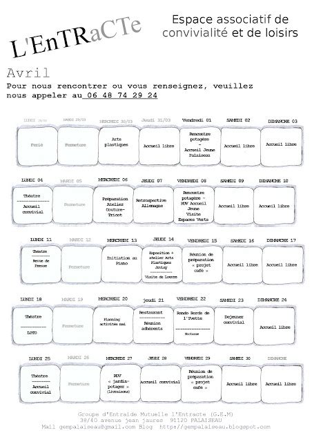 Groupe D Entraide Mutuelle Palaiseau Avril 2016