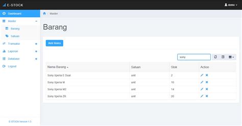 Aplikasi Stok Barang Berbasis Web Php E Stock
