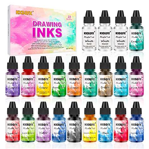 Alcohol Ink Set Vibrant Colors High Concentrated Drawing Inks