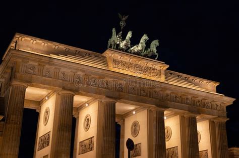 Brandenburg Gate By Night In Berlin Stock Photo Image Of Historical