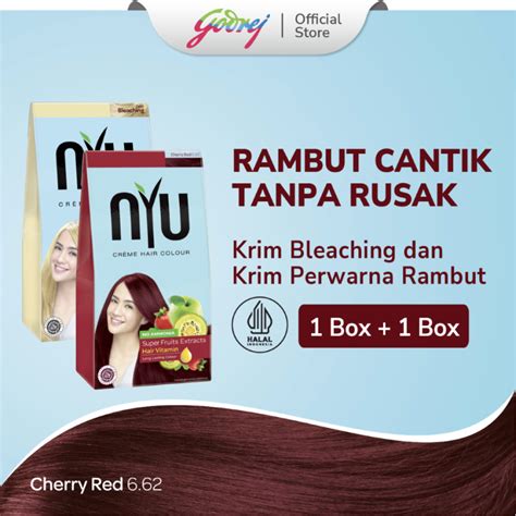 Jual Nyu Creme Bleach Hair Colour Cherry Red Bleaching Dan Pewarna Rambut Shopee Indonesia