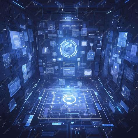 Premium Photo | Futuristic Data Center Core with Holographic Interfaces