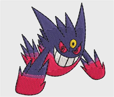 Mega Gengar Pokemon Machine Embroidery Design Etsy