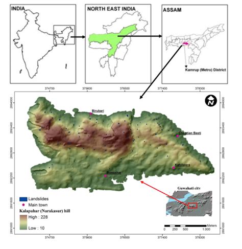 Study Area Kalapahar Narakasur Hill Of Guwahati The Capital City Of