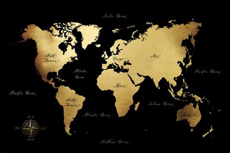 World Map Art Wallpaper Happywall