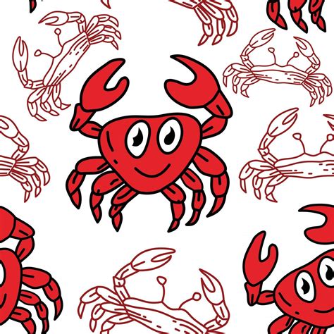 Crab Pattern Seamless Design Template Vector 2514352 Vector Art At Vecteezy