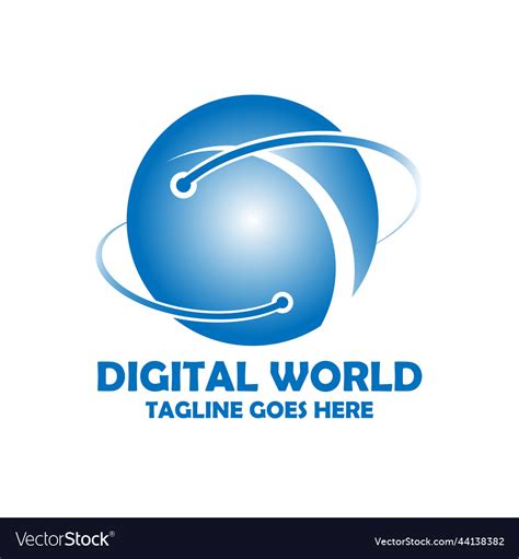 Digital world design logo technology Royalty Free Vector