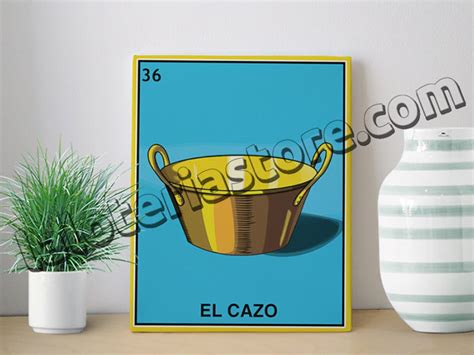 Canvas 8x10 El Cazo Loteria Card Stretched And Ready For Hanging