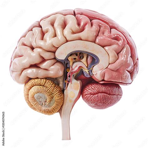 anatomical illustration   human brain showcasing detailed