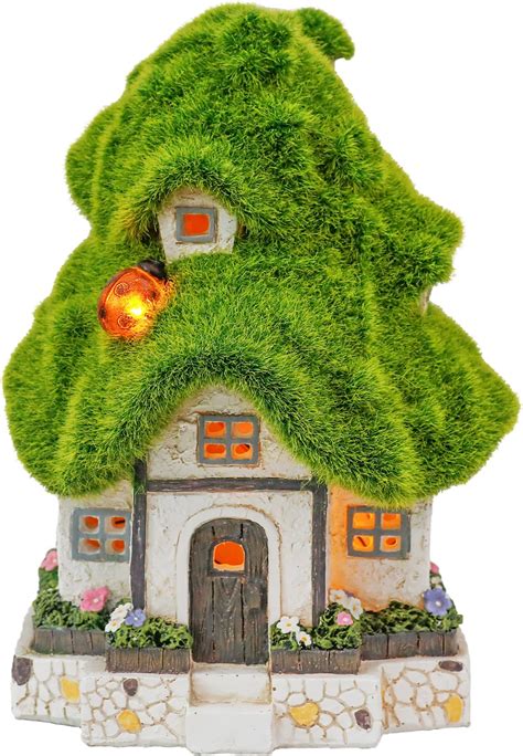 Teresa S Collections Garden Ornaments Outdoor Flocked Fairy House