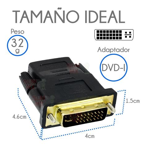 Conector Adaptador Dvi D O Dvi I Macho A Hdmi Hembra Fullhd Meses Sin