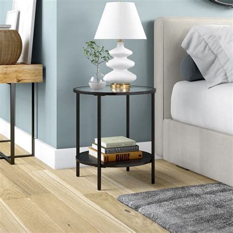 Wade Logan Birga End Table Reviews Wayfair In Glass End