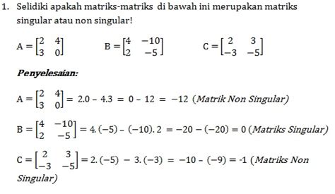 Halaman Isi Determinan Matriks Singular Dan Non Singular