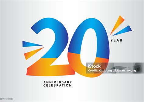 Vektor Logotipe Logo Perayaan Ulang Tahun 20 Tahun Desain Angka 20