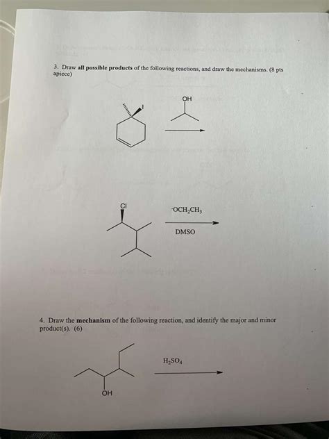 Solved 3 Draw All Possible Products Of The Following