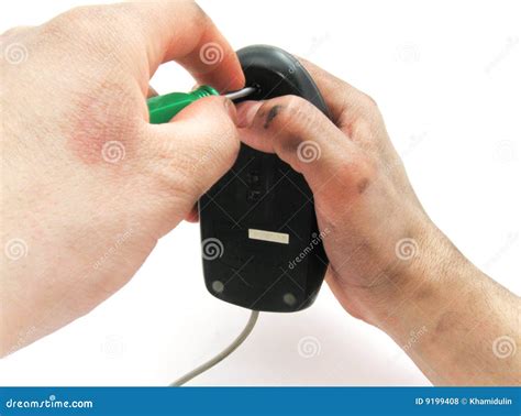 The Repair computer mouse. stock photo. Image of screwdriver - 9199408