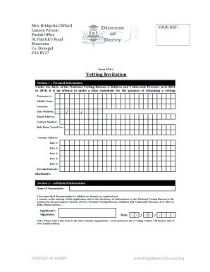 Fillable Online Guidelines For Completing E Vetting Invitation Form