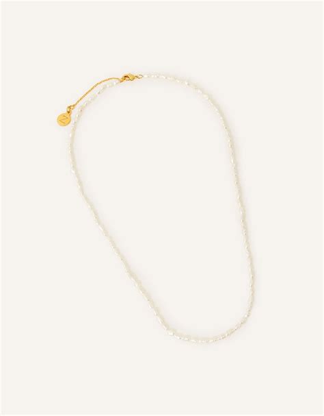 Accessorize 14ct Gold-Plated Seed Pearl Necklace Fashion Jewellery ...