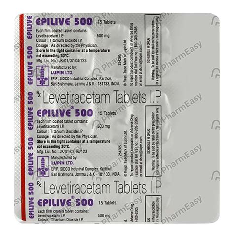 Epilive 500 Mg Tablet 10 Uses Side Effects Price And Dosage Pharmeasy