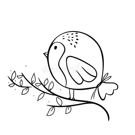 Cute Bird In A Doodle Style Hand Drawn Sketch Small Bird Black