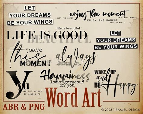 Inspirational Art Journaling Word Art Digital PNG Clipart - Etsy