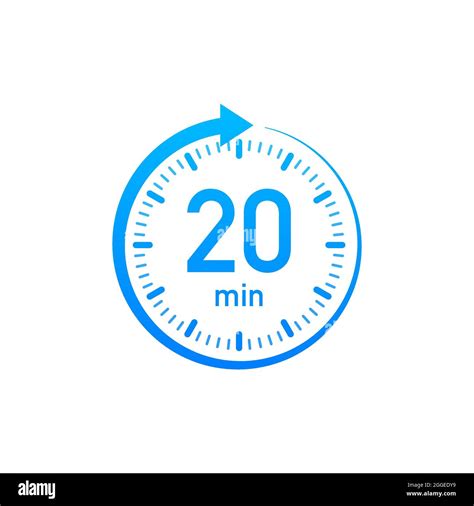 El icono de vector cronómetro de 20 minutos Icono de cronómetro en