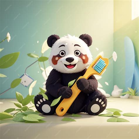 Premium Photo | Cute Panda Brushing Teeth Cartoon Vector Icon ...