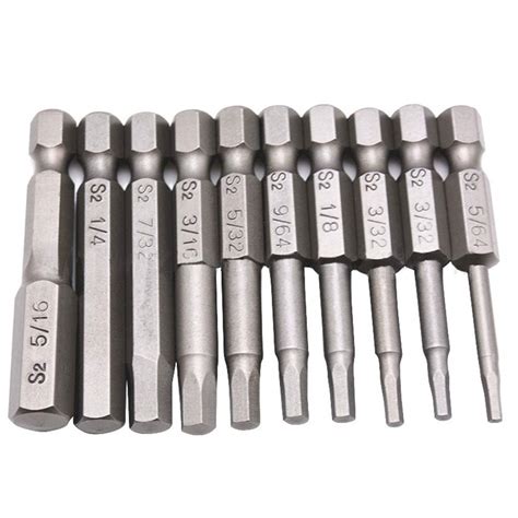 Hex Head Allen Wrench Drill Bit Set HUGE 10 PACK WITH STORAGE CASE