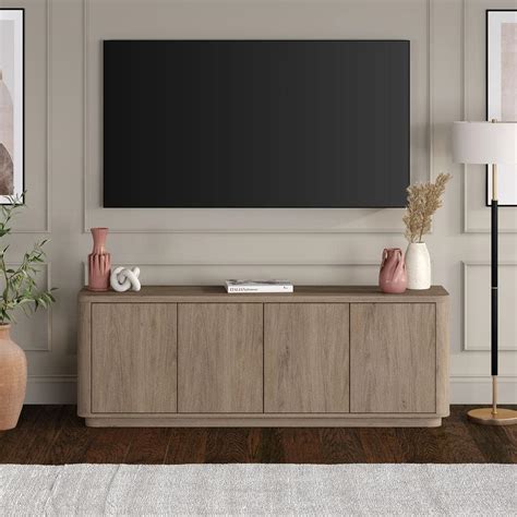 Meyer Cross Plympton In Antiqued Gray Oak Tv Stand Fits Tv S Up To