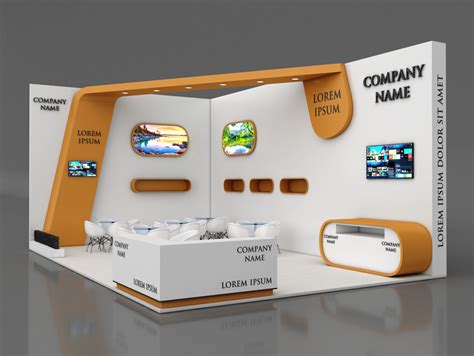 Booth Exhibition Stand Stall 6x9m Height 450 Cm 2 Side Open 3D Model