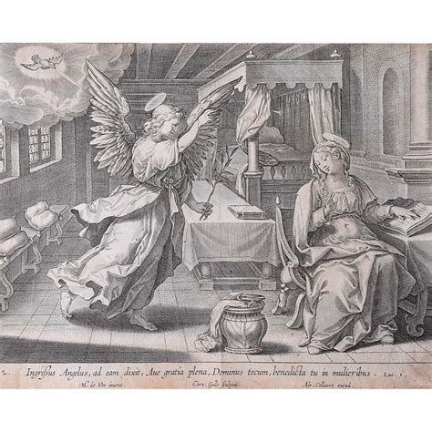 Adrian Collaert Martin De Vos Annunciation Of Mary Manning Fine Art