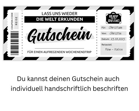 Wochenendtrip Gutschein Vorlage Editierbar Gutscheinvorlage Zum